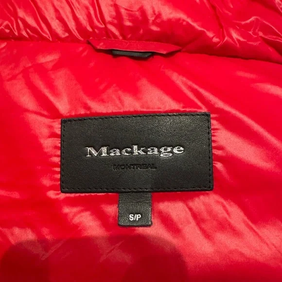 Mackage - Red Puffer Jacket for Women - Quilted Short Winter Coat - Picture 4 of 6